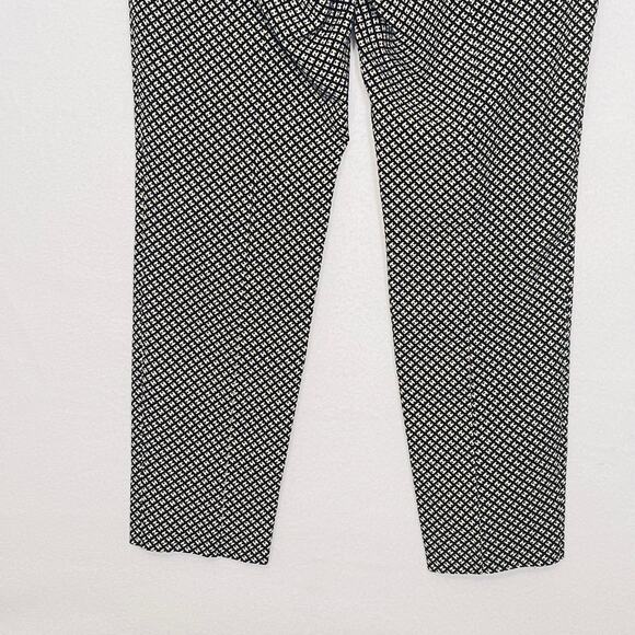 Adrianna Papell Ankle Pants Womens 12 Black Yellow Diamond Pattern Trousers - Picture 6 of 9